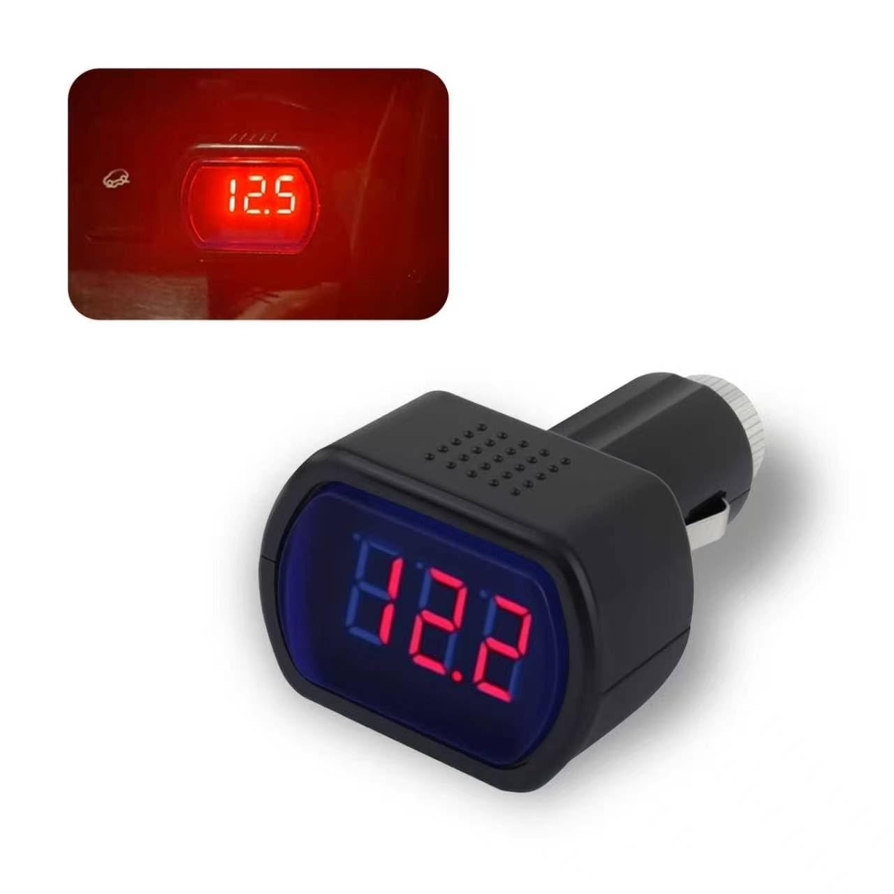 Car Cigarette Lighter Voltage Meter with LED Digital Display,Real-Time Car...