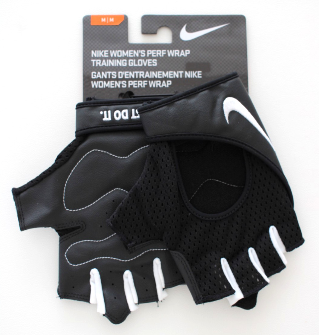 Nike Women's Perf Wrap Training Gloves Medium Black/White