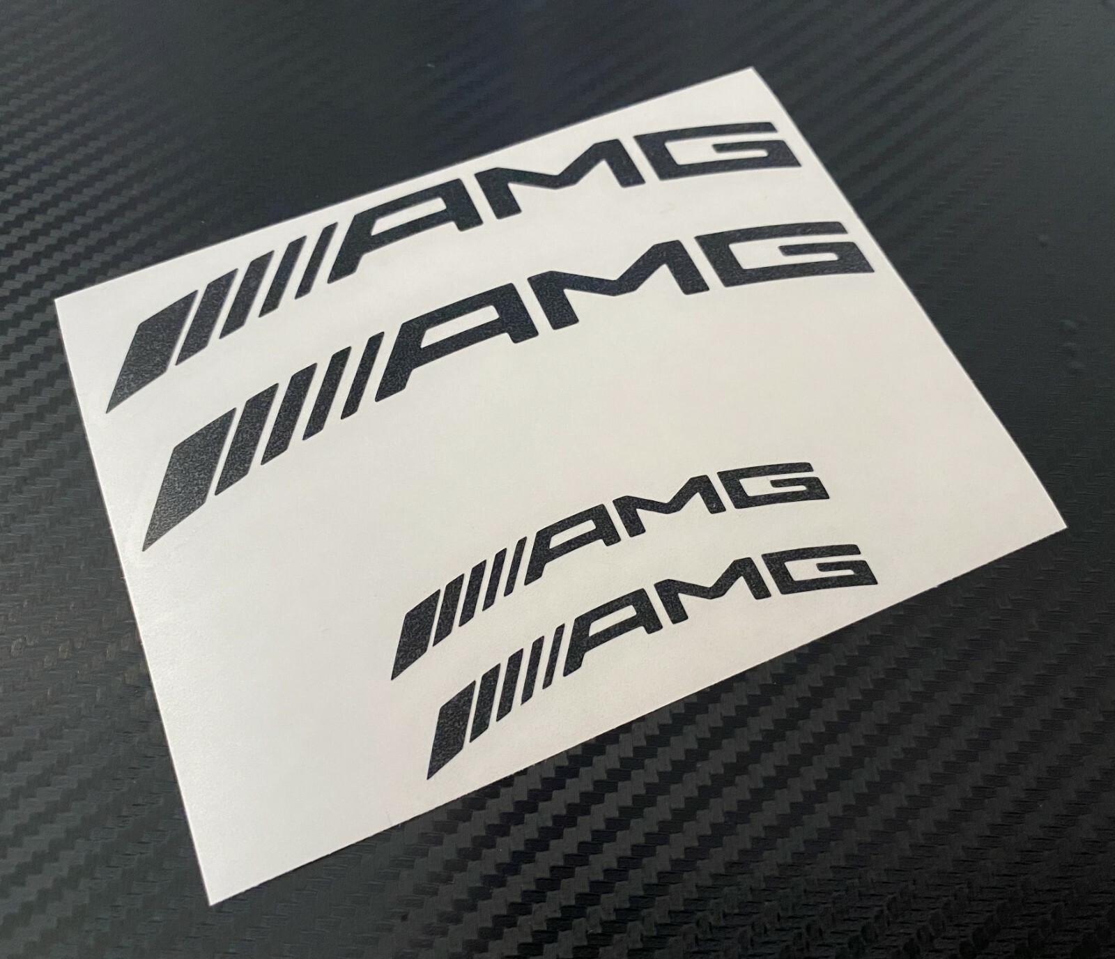 4 AMG Curved Decal Sticker Vinyl Caliper Brake Black Heat Resistant Mercedes