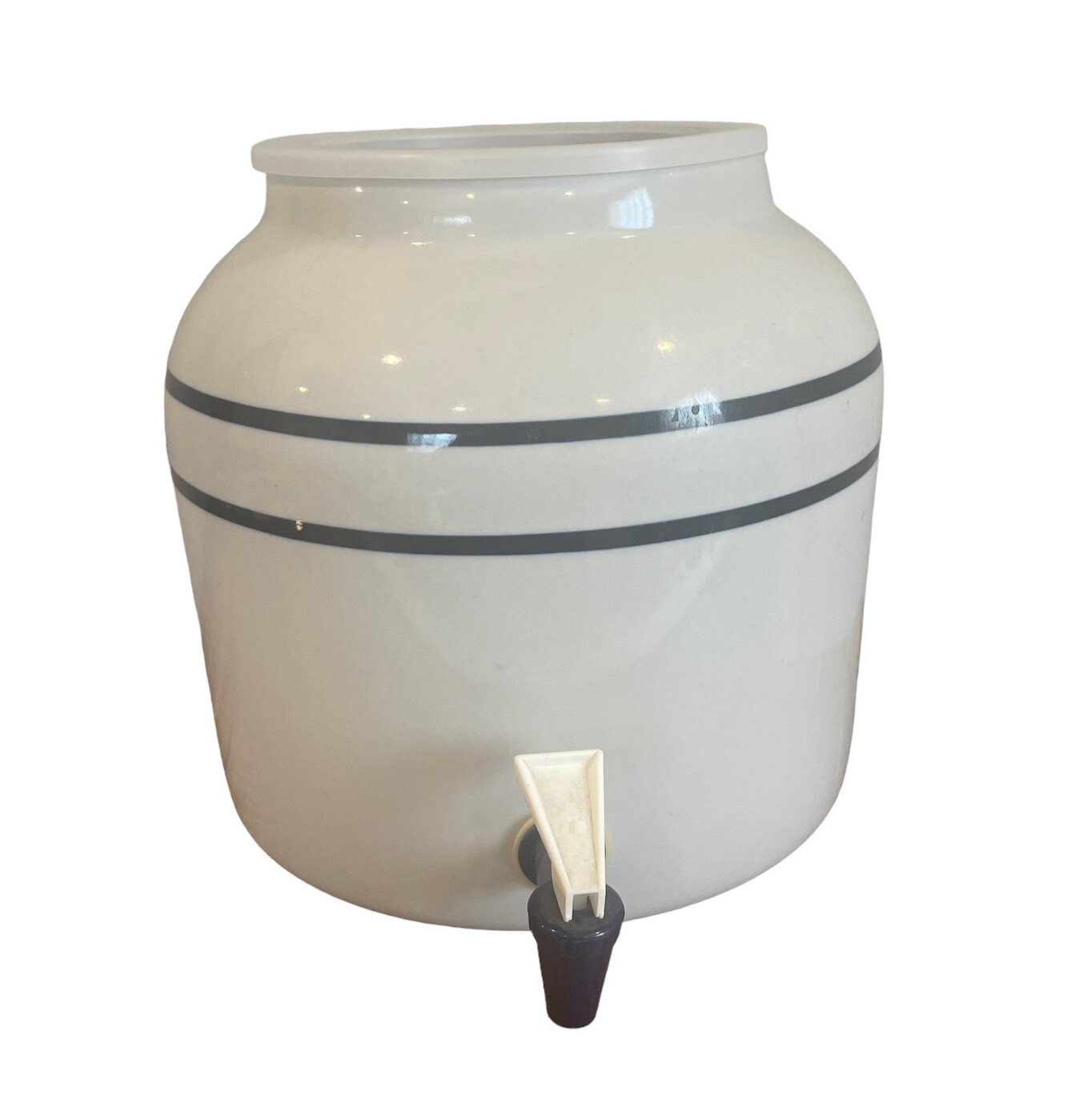 New Wave Enviro Ceramic Porcelain Blue Stripe 2.5 Gallon Water Dispenser Crock