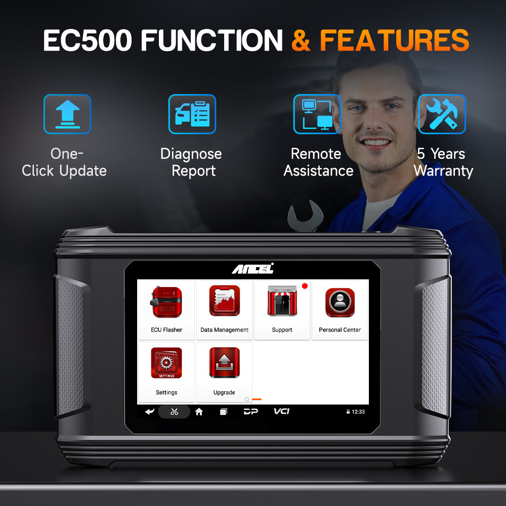 ANCEL EC500 ECM ECU Flashing Cloning Reset Initialization Read Write EEPROM Tool