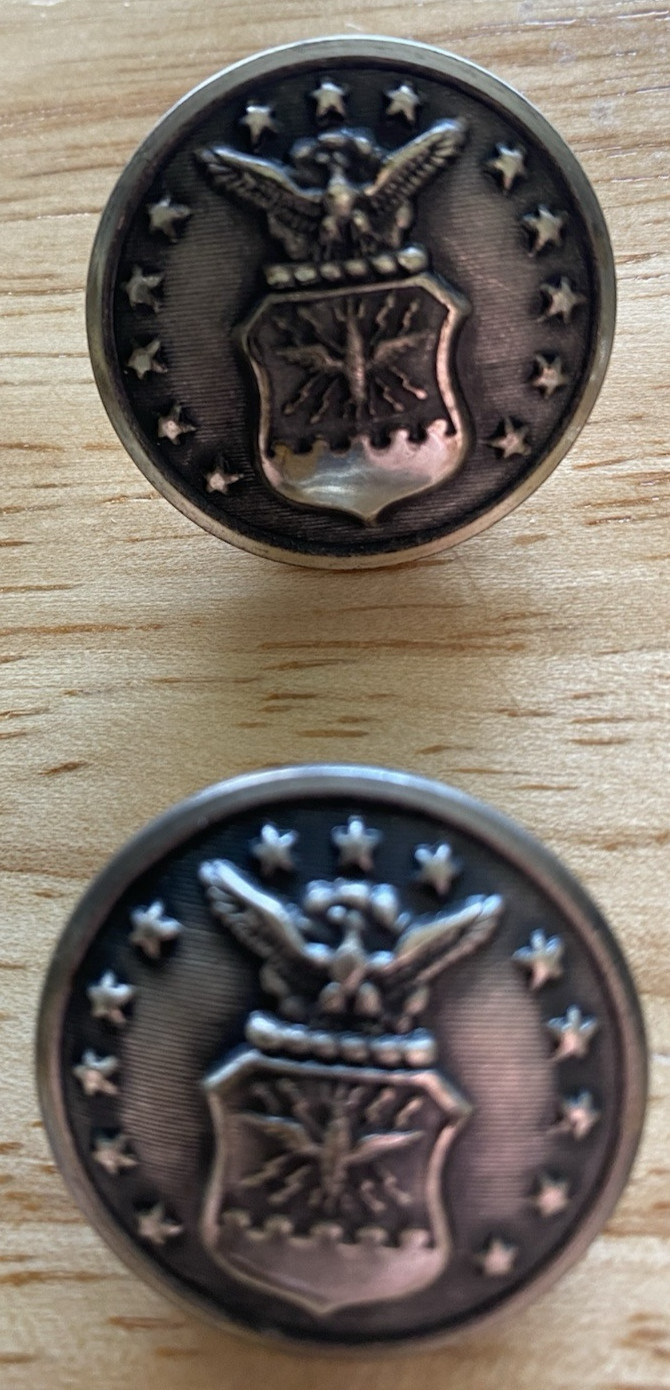 6 Air Force Waterburybuttons 1 inch in diameter