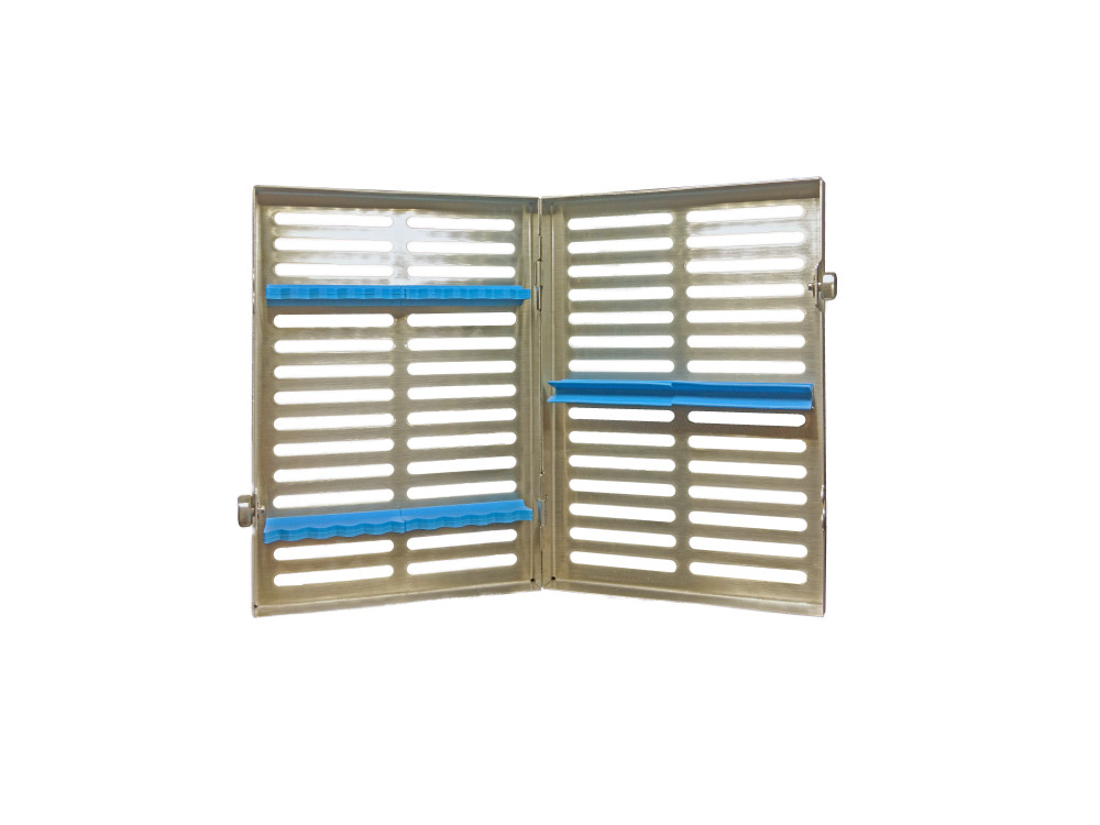 Dental Surgical 10 Instruments Sterilization Cassette Tray Rack Holder Blue -