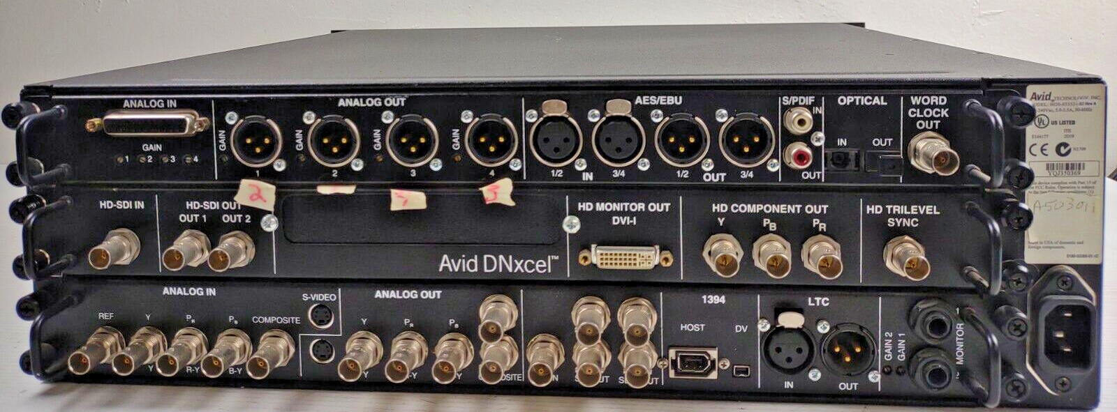 Avid Technology Adrenaline DNxcel Model 0020-03332-02 Rev A