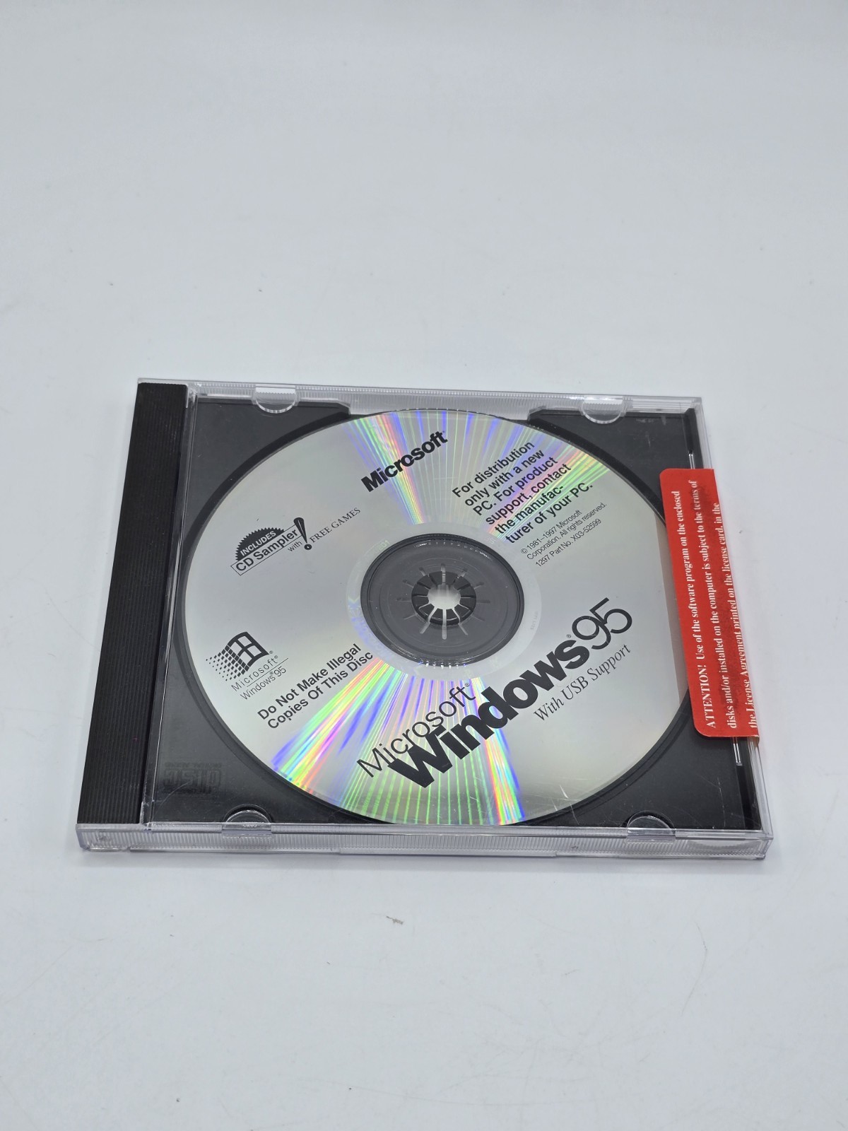 SEALED Microsoft Windows 95 OEM USB Support CD, English, Standard License