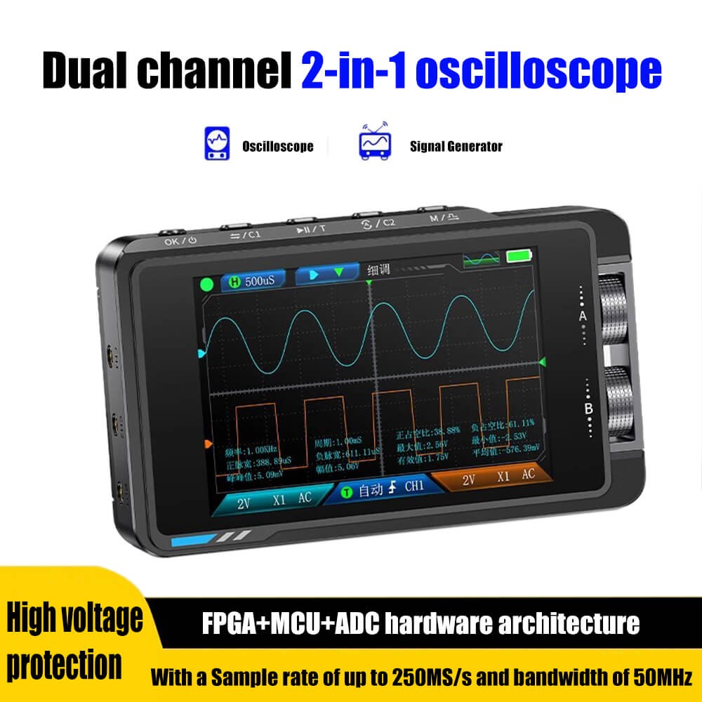 Digital Oscilloscope Multilingual Support with 3.5" Color Screen DS215H