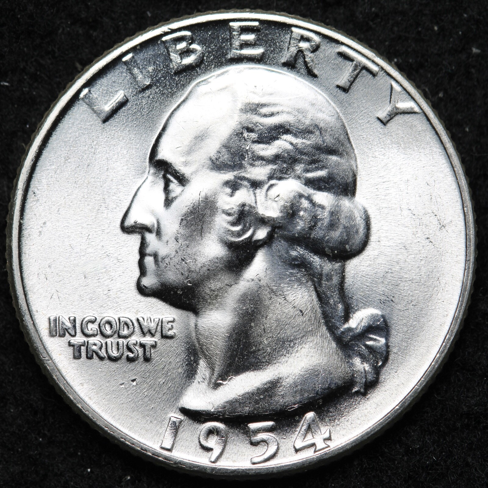 UNCIRCULATED UNC MS 1954 WASHINGTON SILVER QUARTER FREE SHIPPING