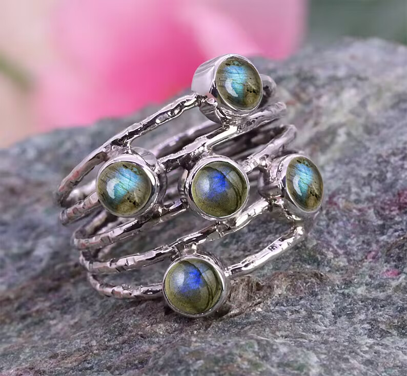 Labradorite Ring925 Sterling Silver Band &Statement Ring Handmade Ring All size