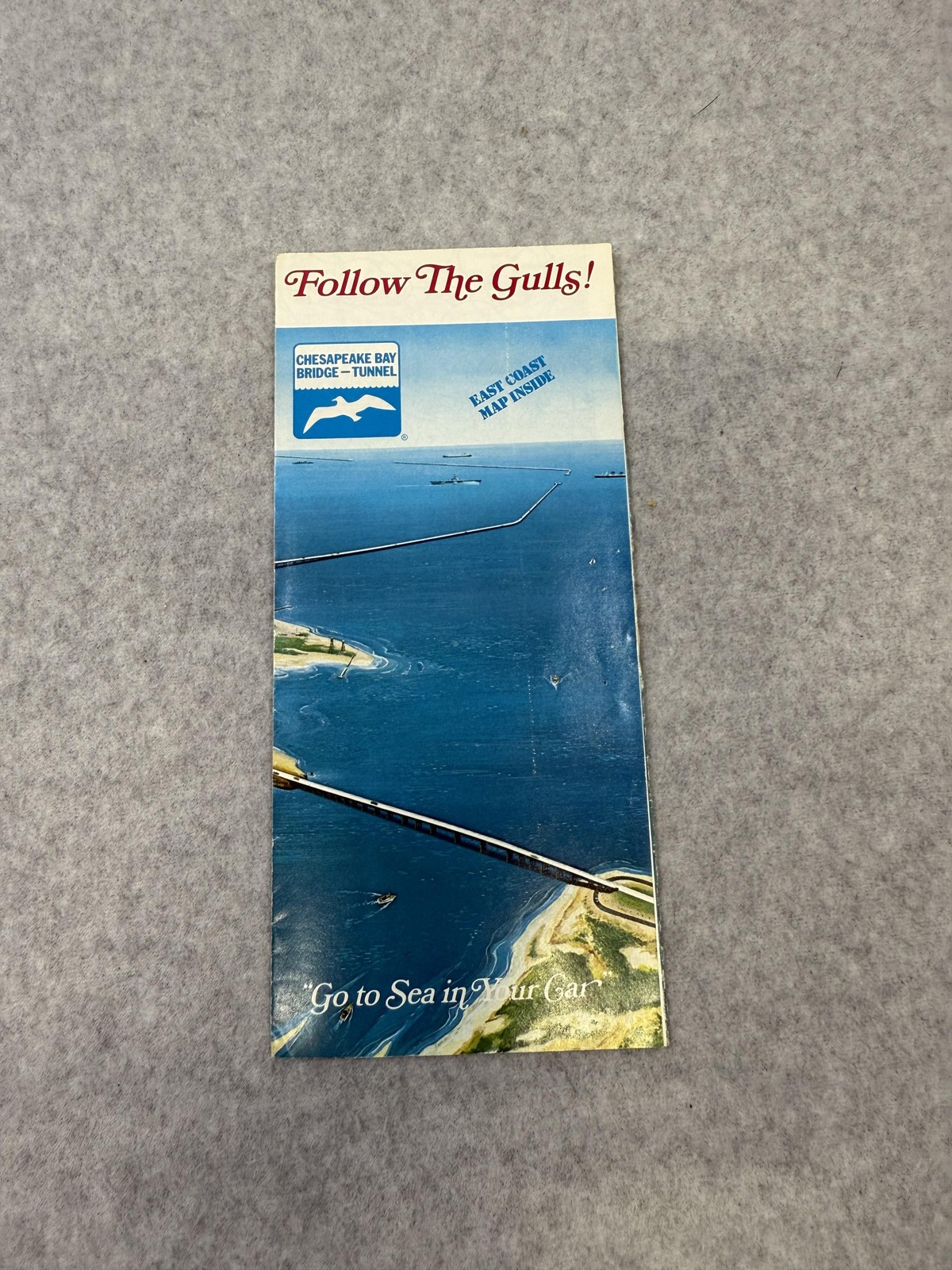 Vintage Chesapeake Bay Bridge Tunnel Follow The Gulls Map Brochure Pamphlet