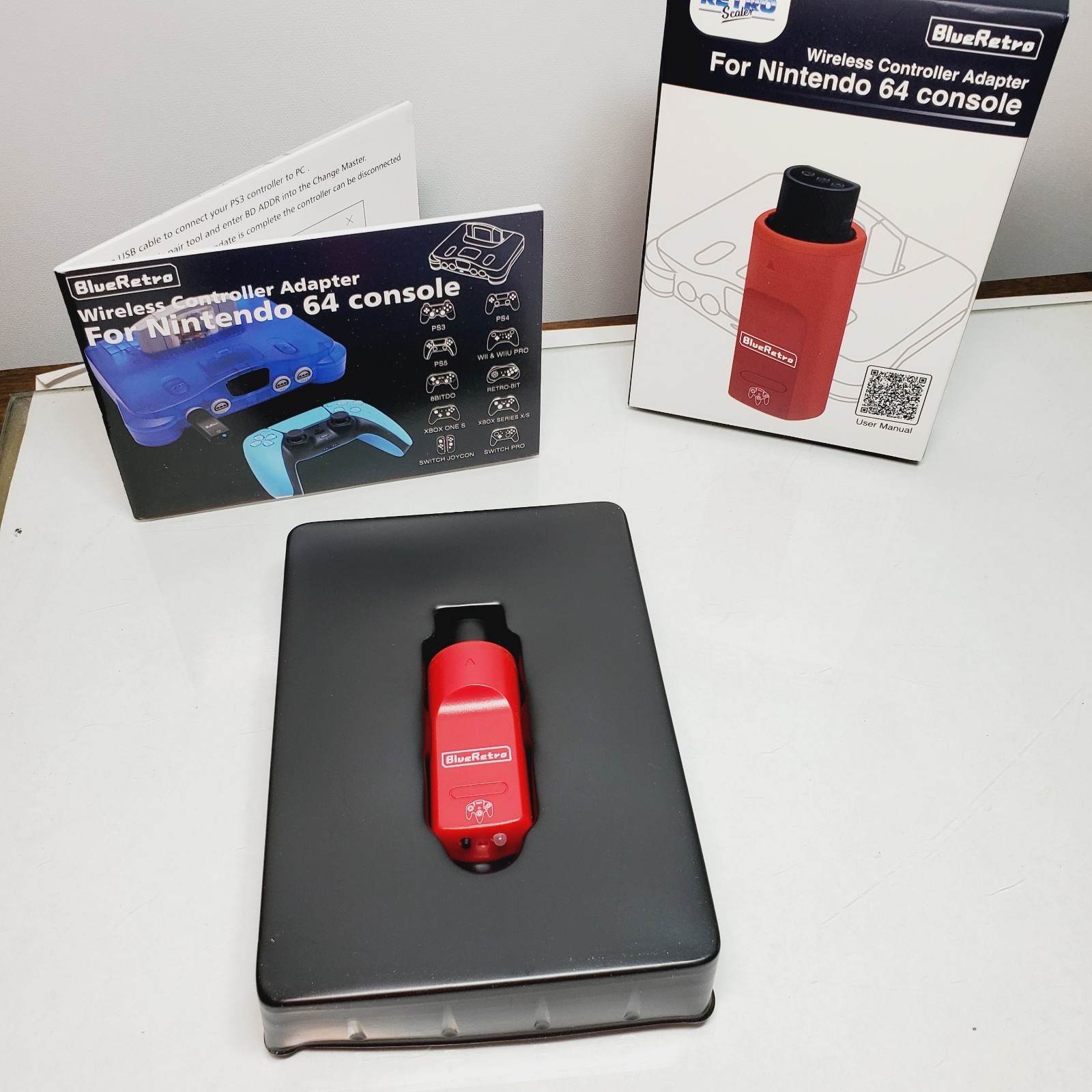 BlueRetro Bluetooth Adapter For Nintendo 64 Controller Receiver N64 RED. US SHIP