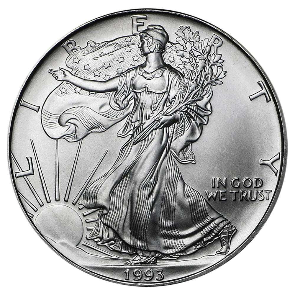 1993 $1 1-oz American Silver Eagle BU