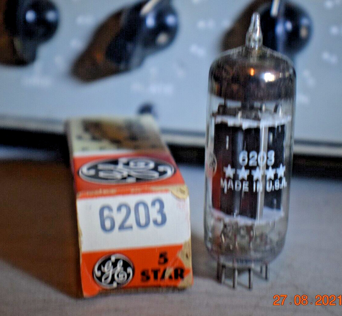 Vacuum Tube NOS - GE 6203 5 STAR - TESTED - FREE USA SHIPPING