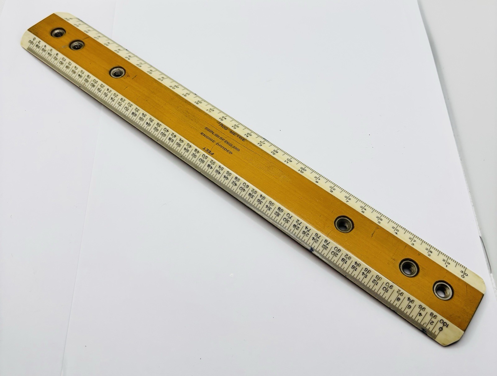 Vintage Simplon Of England Ruler Engine Divided Technical Drawing