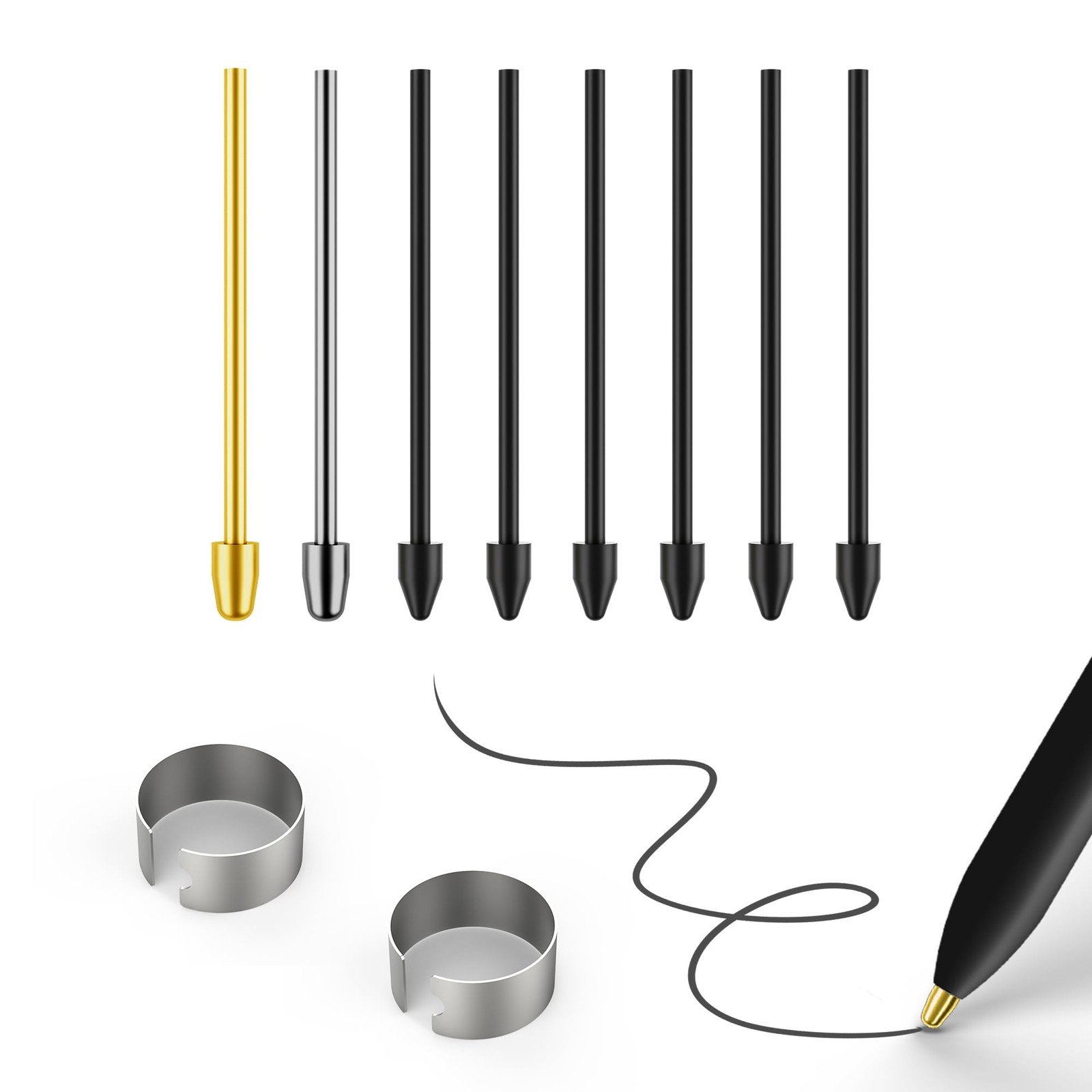 Metal Nibs/Tips Replacement for Samsung Galaxy Tab S10/S9/S8/S7/S6,S26/S25/S2...