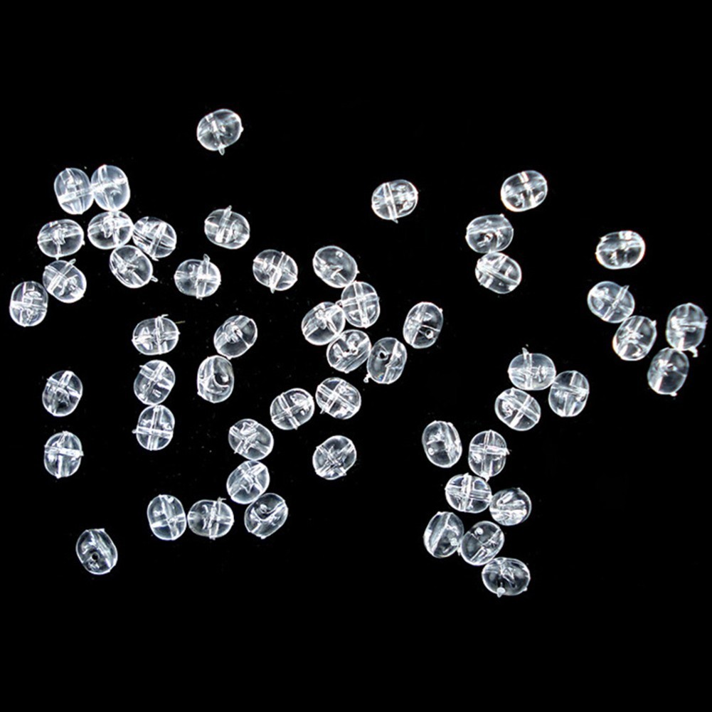 100x Rig Beads Sea Fishing Terminal Tackle Tranparent 4 Holes Cross Clear 2 Way
