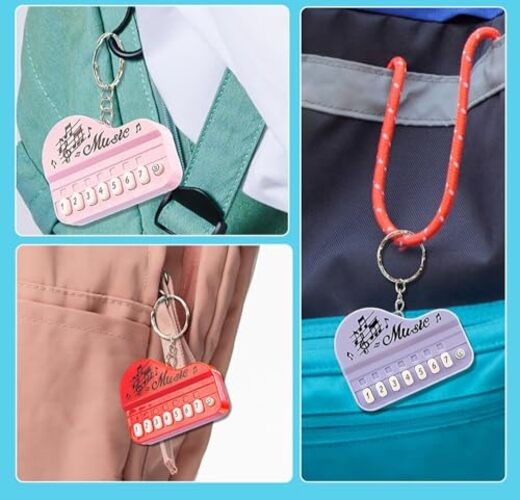 1 Pcs Red Micro Piano Keychain, Portable Keyboard Instrument, Mini Electronic