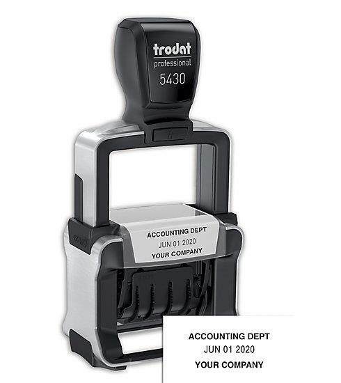 Self-Inking Metal Dater Stamper - One Color / Deluxe Item #: D142 / Trodat 5430