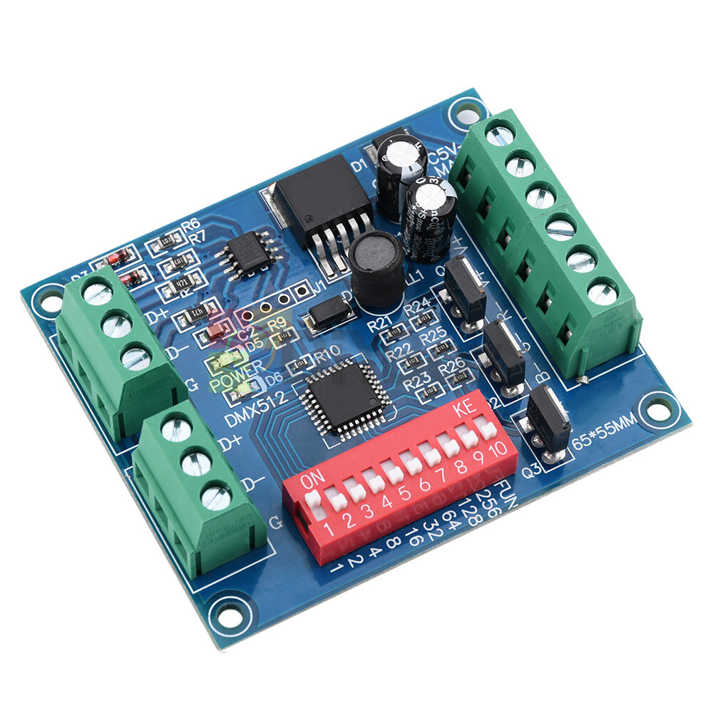 Decoder DMX512 3 Channel RGBW Controller Board LED Stage Lighting CMOS Output