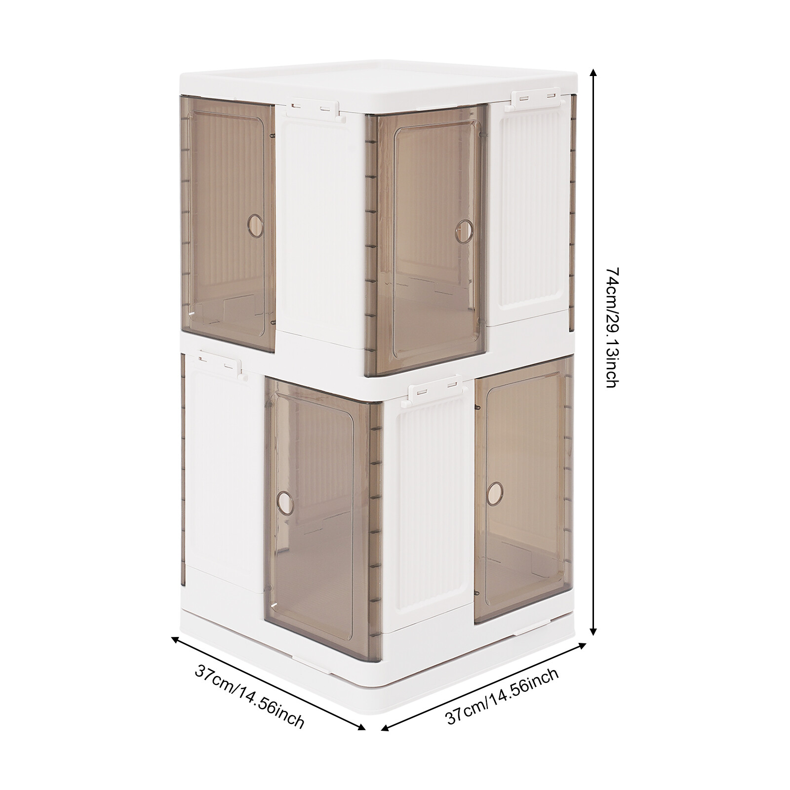 2-Tier Rotating Bookshelf PP Material 360 Bookcase Freestanding Storage Rack