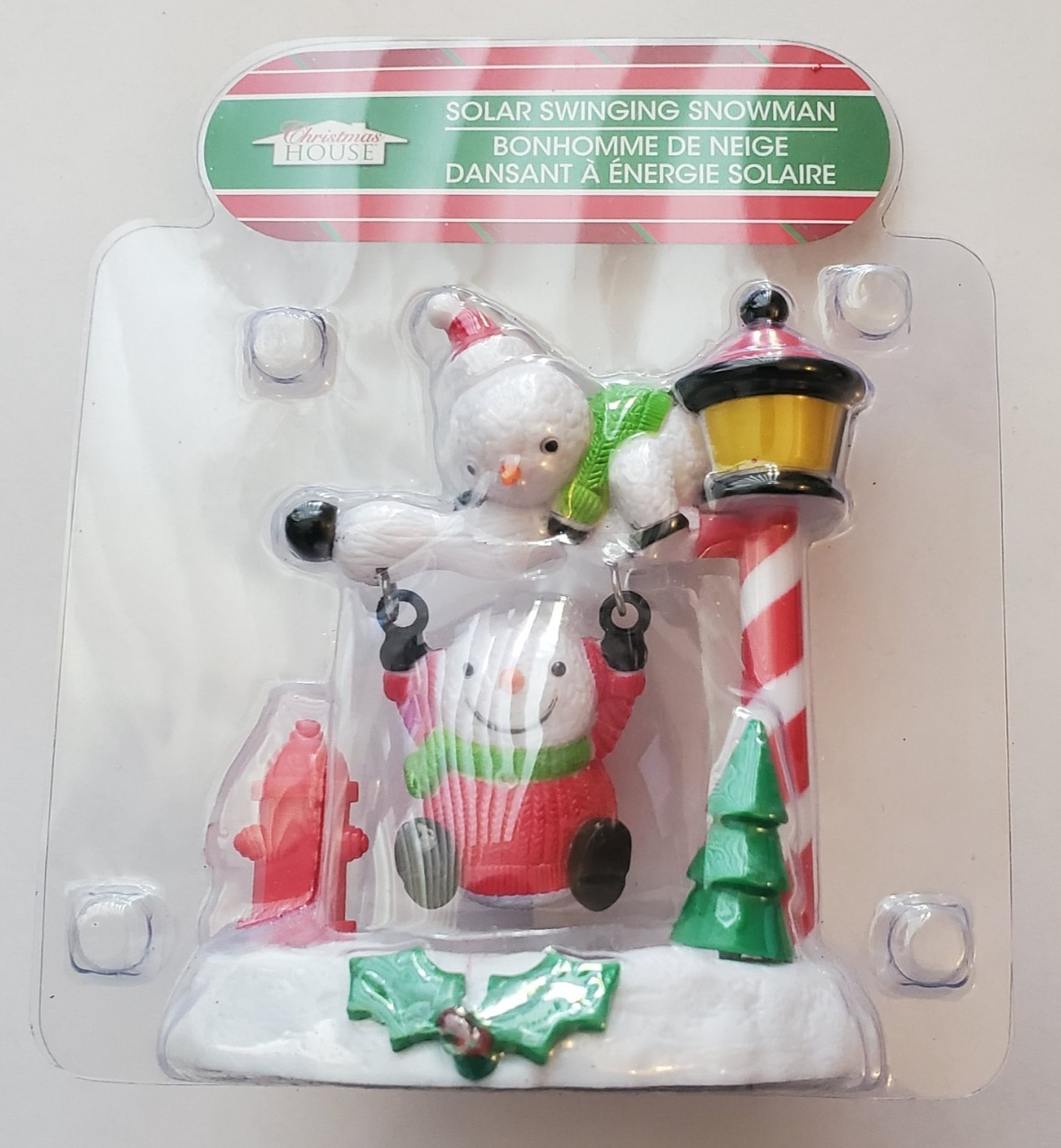 Christmas House, Solar Swinging Snowman New Sealed