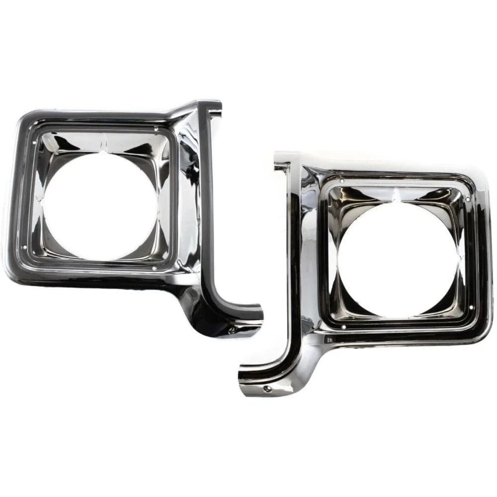 Headlight Doors Bezels Pair Left Right for GMC Chrome Painted Dark Argent
