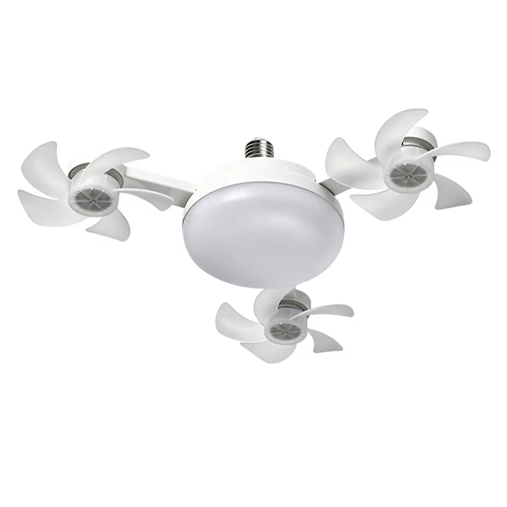 LED Socket Ceiling Fan with Light & Remote E27 Screw In Smart Mini Fan