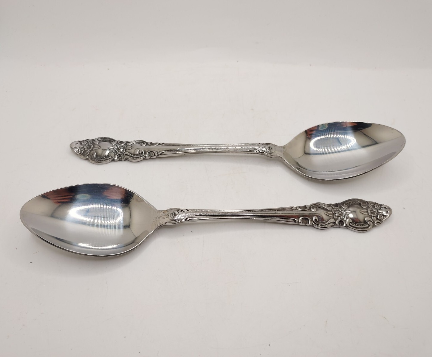Vtg Stainless Steel Floral Scroll Edge Flatware Set Dillards Korea Retired 50pc