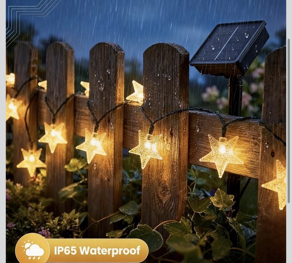 Twinkle Solar Star String Lights Outdoor Waterproof
