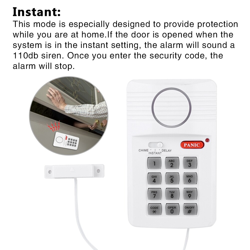 Door Alarm System 3 Settings Security Keypad With Panic Button For Home CSO