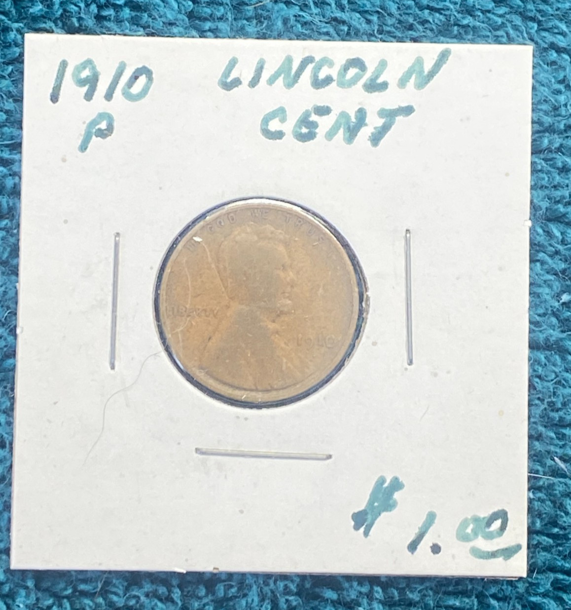 STORAGE UNIT FIND 1910 P Lincoln Cent Penney