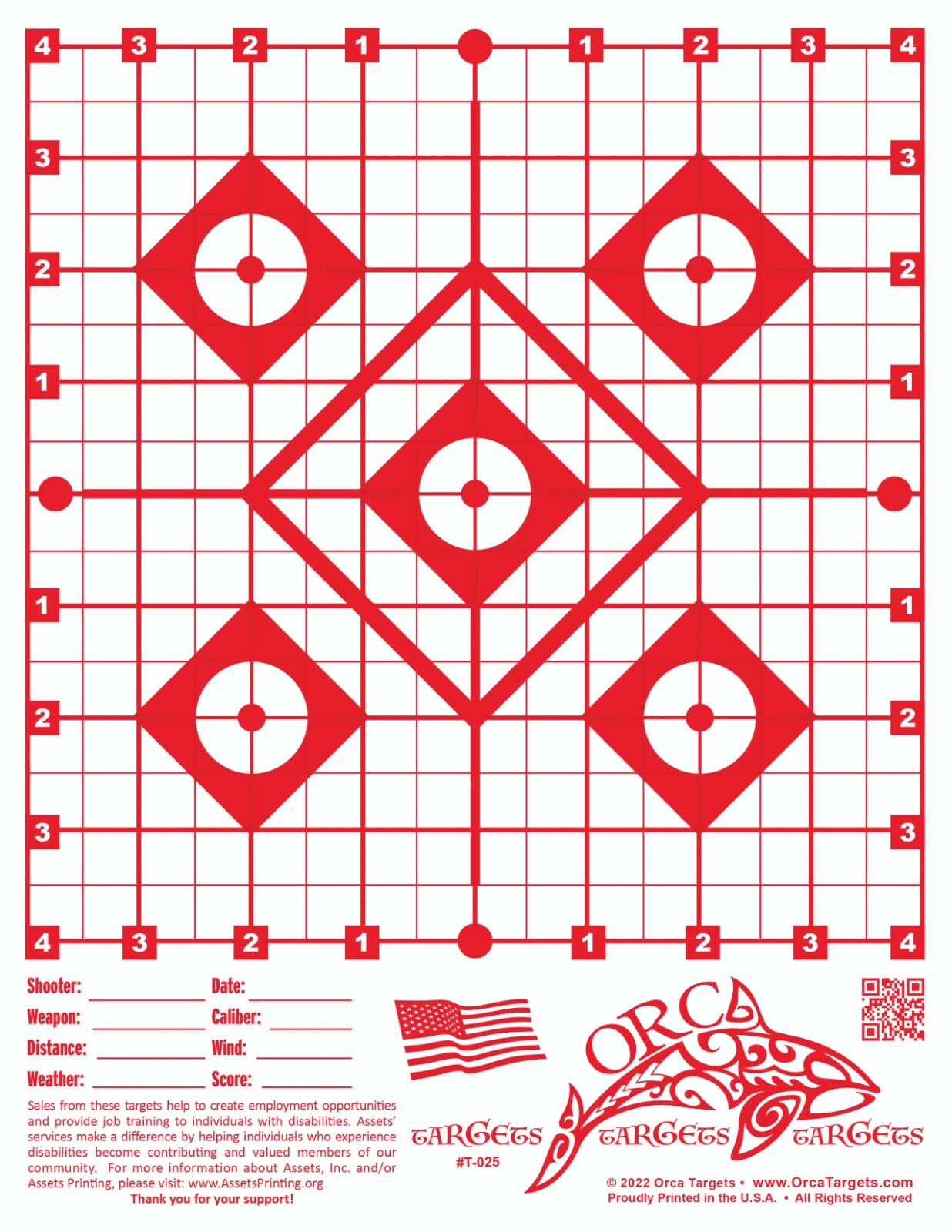 15 QTY Rifle/Pistol Paper Target - Sight in Scope FREE Shipping! [D:27]