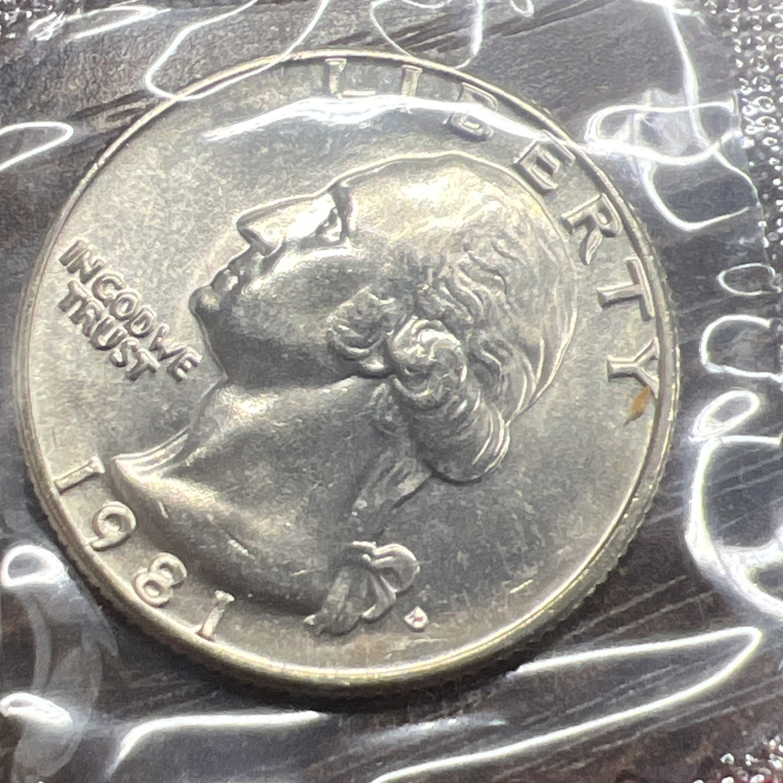 1981 P+D Washington Quarters ~ Uncirculated in Cellophane from Mint Set