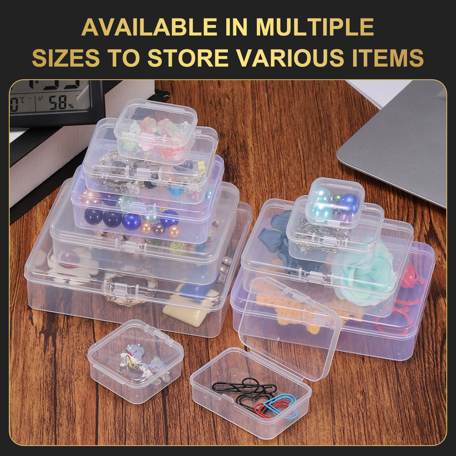 30Pcs Plastic Storage Containers Storage Boxes(3.74" x 2.56" x 0.98")
