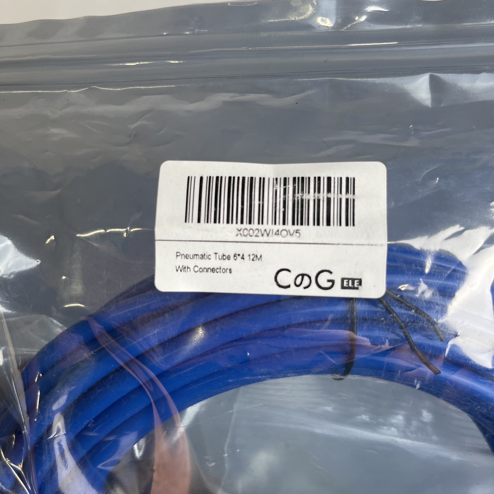 Pneumatic Tubing (Blue) With Connectors PU Air hose Pipe 6mm OD 4mm ID 12m