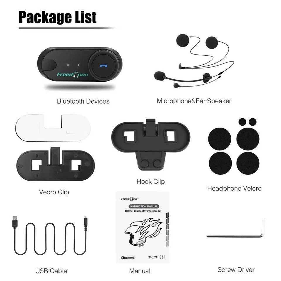 Freedconn TCOM VB Motorcycle Helmet Intercom Bluetooth Headset Wireless