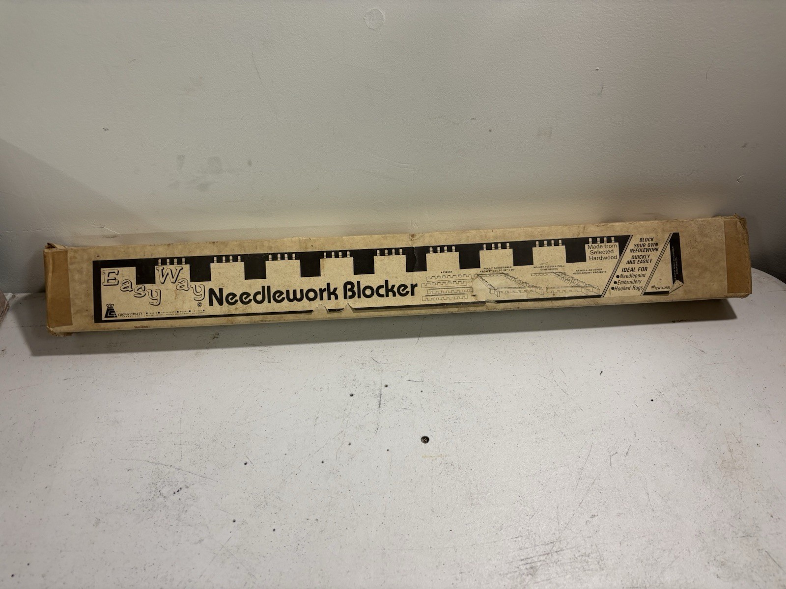 Vintage Crown  Crafts Easy Way Needle Work Blocker Up To 26x26 Made In The USA