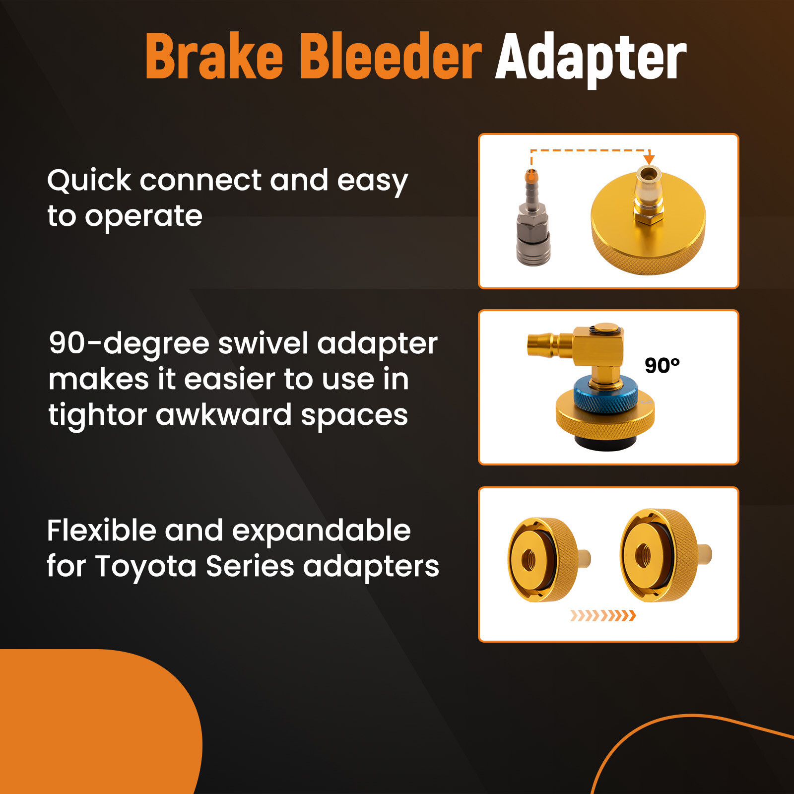 Master Cylinder Adapters Brake Bleeder Adaptor Set Brake Oil Fluid Bleeding Tool