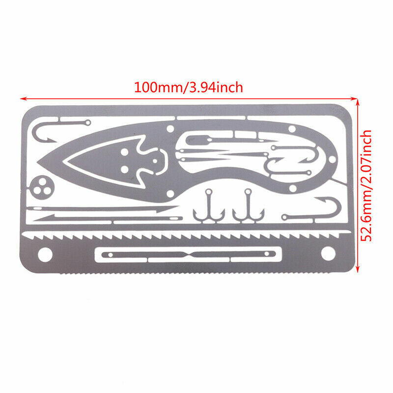 1 Set Multi Tools Survival Wallet Sized Camping Hiking Emergency Card - 3 Pieces