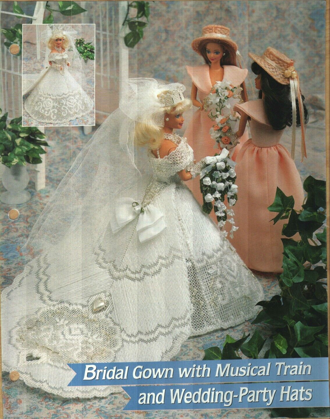 BRIDAL GOWN DRESS FASHION DOLL ANNIE'S PLASTIC CANVAS PATTERN INSTRUCTIONS