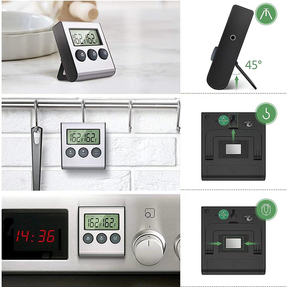Remote Kitchen Cooking Digital Thermometer Probe Meat Food Temperature w/Timer