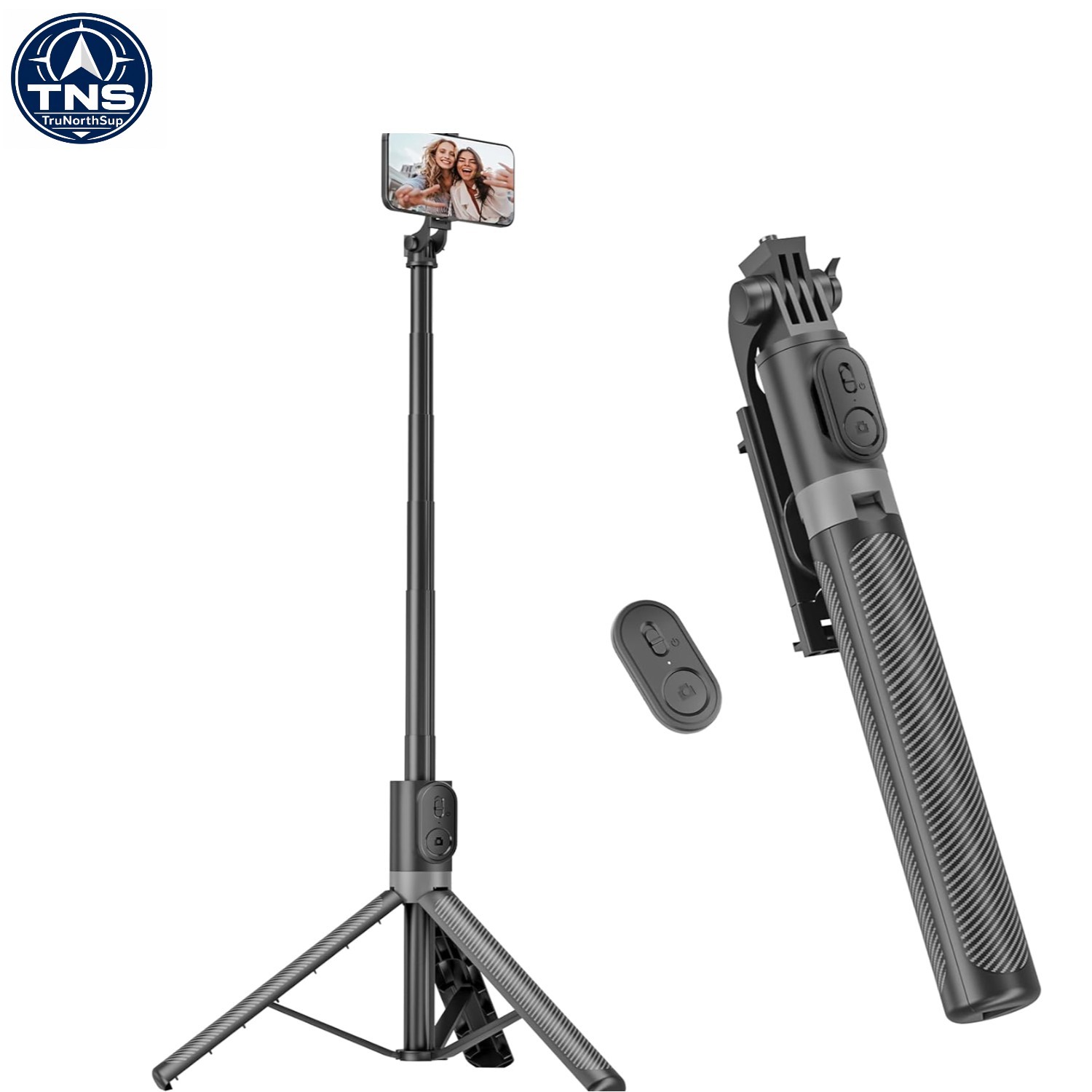 71 inch Phone Tripod Selfie Stick Extendable Aluminum with Remote for iPhone ...