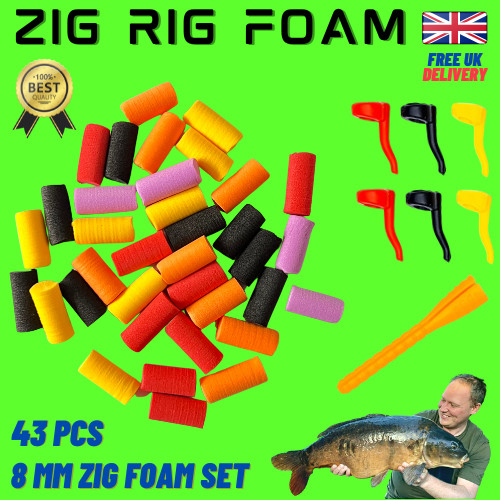 ZIG RIG FOAMS Carp Fishing ZIG Aligner Kit Yellow Black Red Foam - FREE UK POST