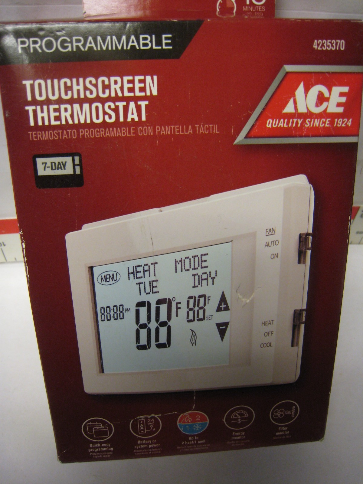 ACE 4235370 PROGRAMMABLE TOUCHSCREEN THERMOSTAT NEW