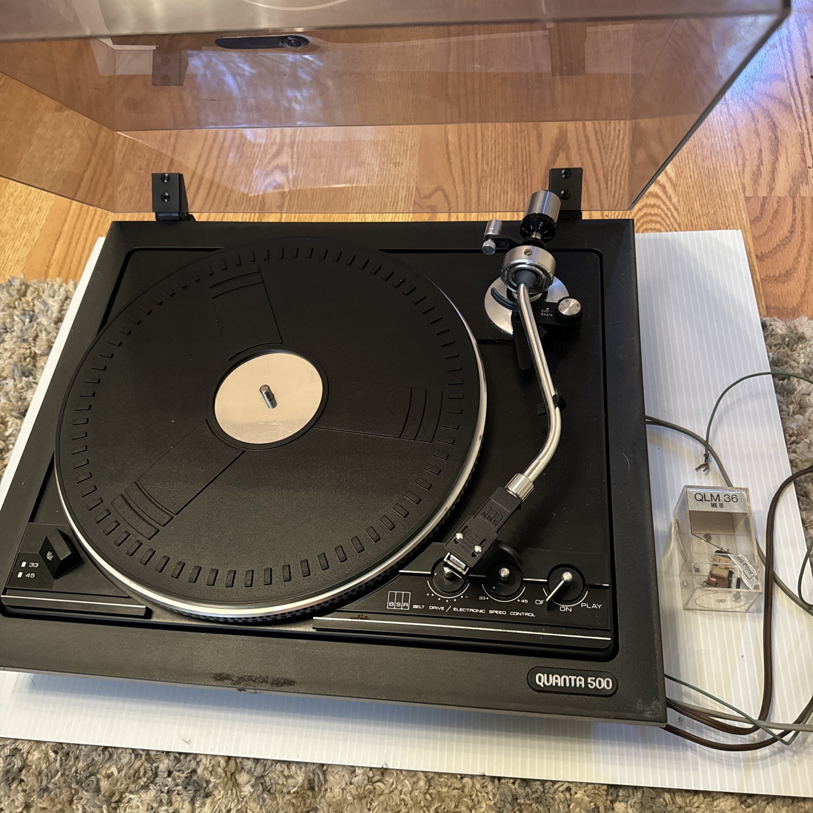 BSR Quanta 500 Turntable Record Player read description