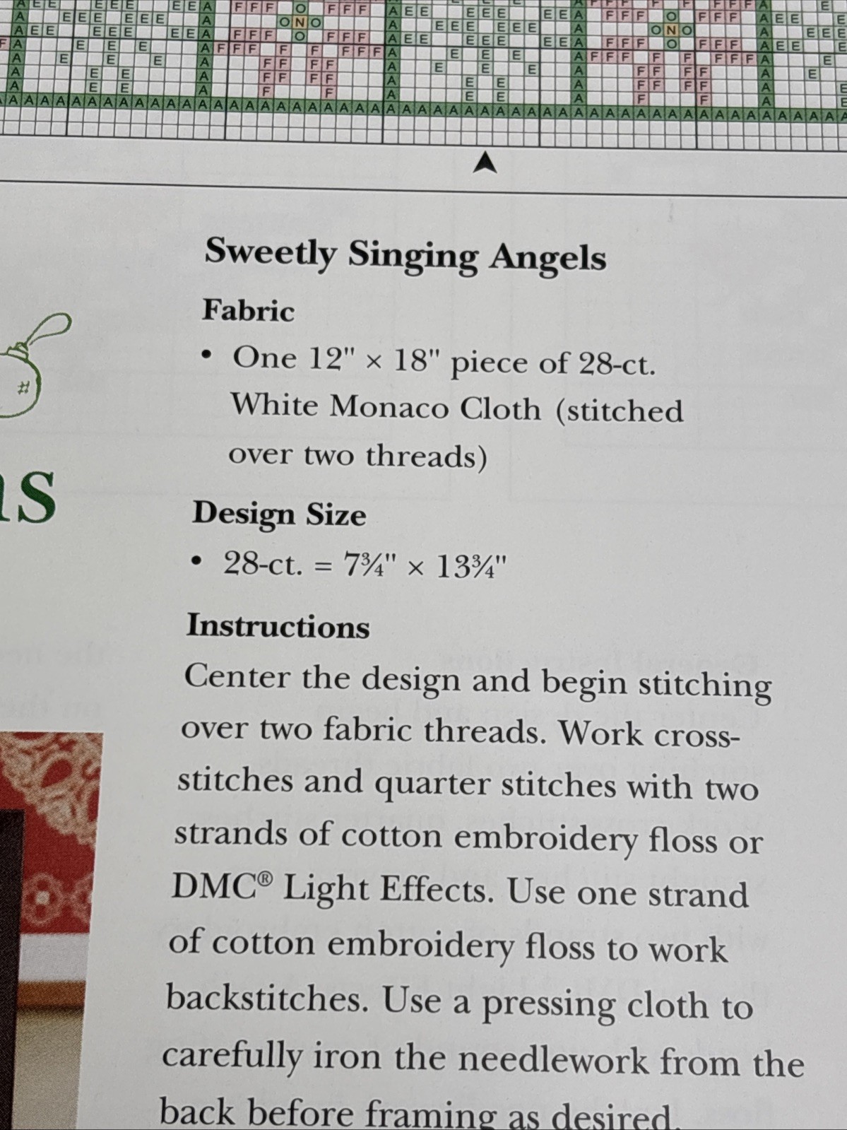 Sweetly Singing Angels Cross Stitch Pattern Pages From Book