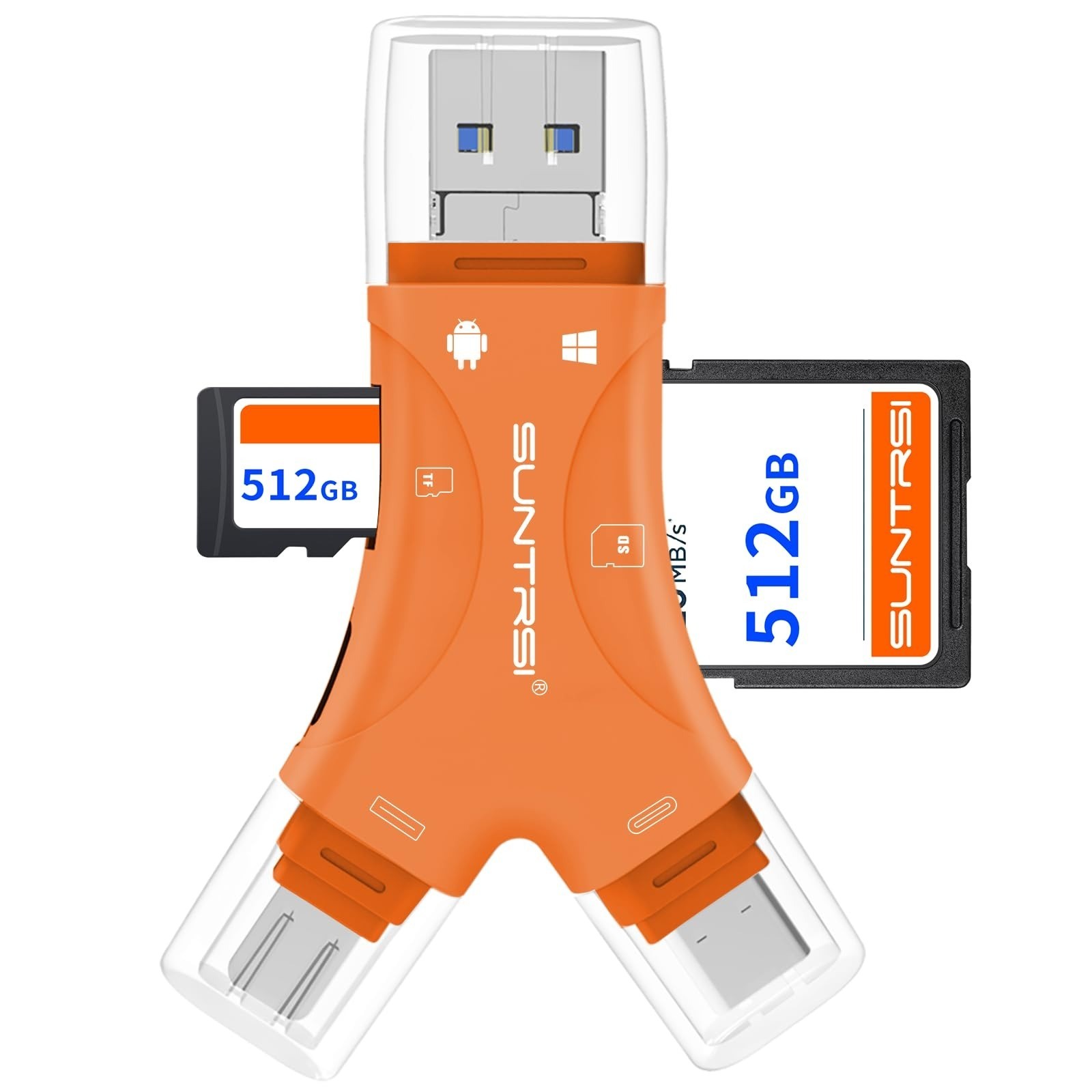 4 in 1 SD Card Reader for iPhone/iPad/Android/Mac - USB Type C Adapter