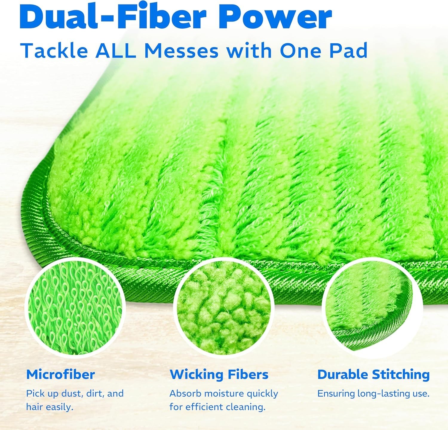 All-in-One Mop Pads Set - 4 Pack Microfiber with Scraper for Efficient Cleaning