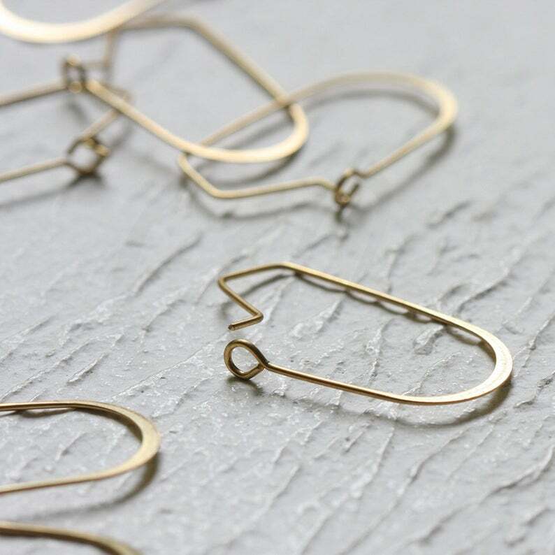 20 Pieces Solid Brass Irregular Hammered-Earring Hook-Earring Hoop (CW-4316C)