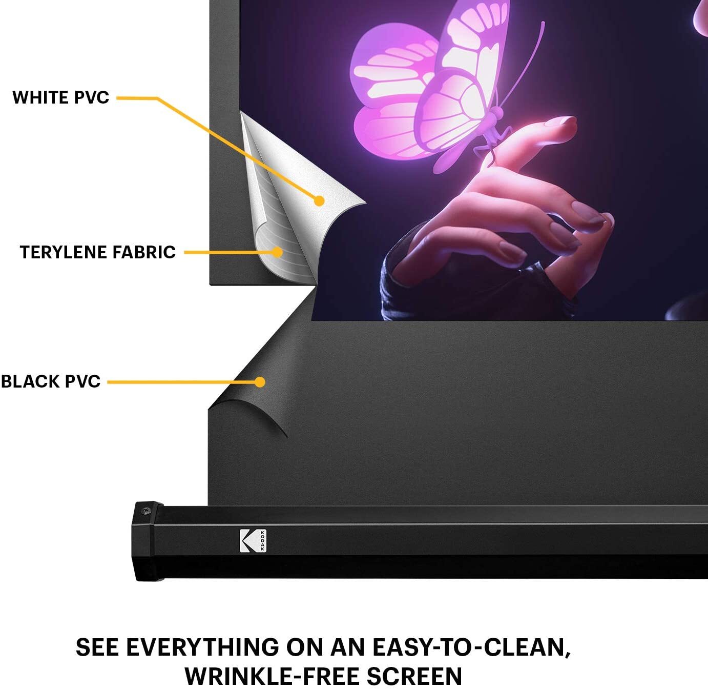 Kodak 100" Portable Projector Screen w/ Stand & Lightweight Carry Bag