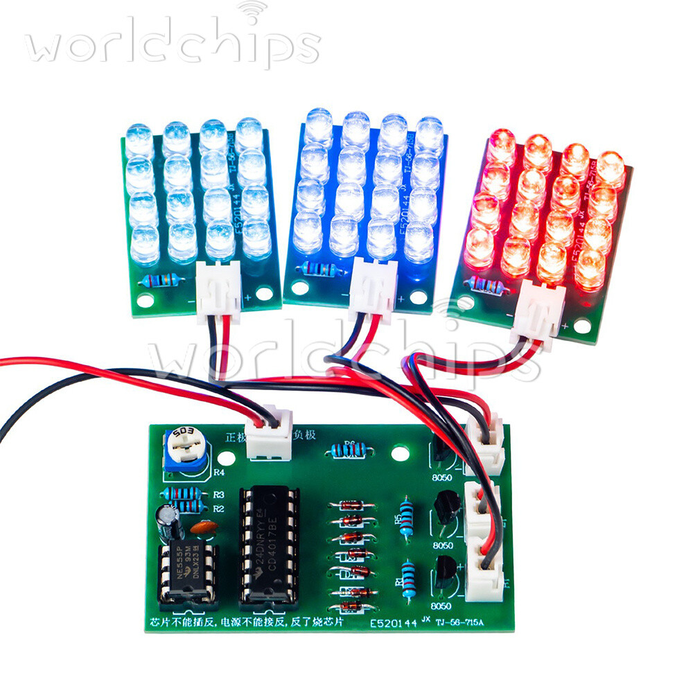 CD4017 + NE555 Flash Light DIY LED Electronic Kit Soldering Learning Project